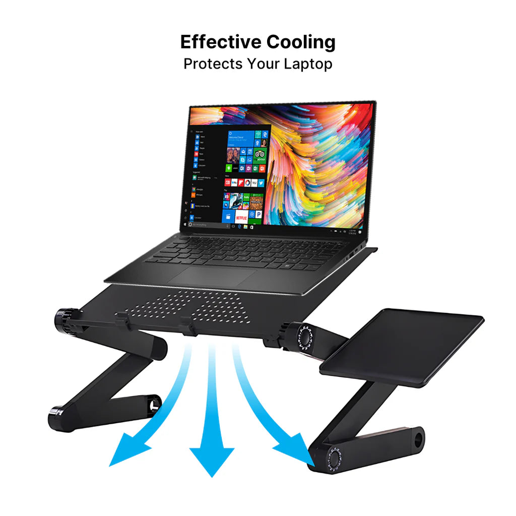 CQ Adjustable Aluminum Laptop Stand with Enhanced Shelf