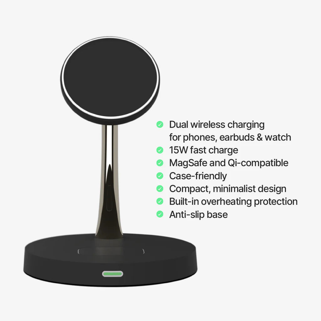 CQ 2 In 1 Wireless Charging Station