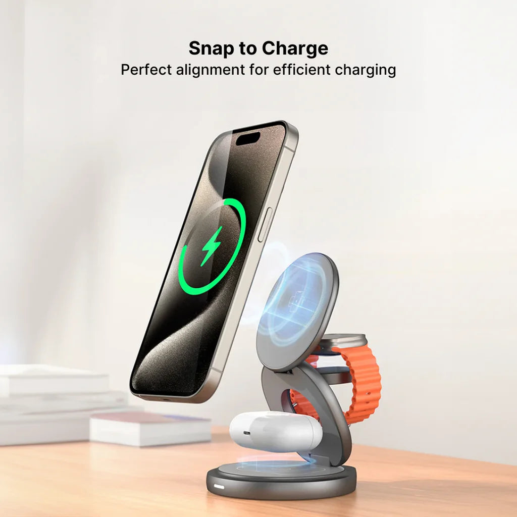 CQ MagFold 3-in-1 Wireless Charging Station