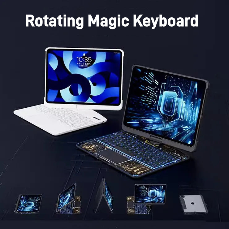 CQ 360° Rotating Keyboard Case with Smart Trackpad and Pen Holder