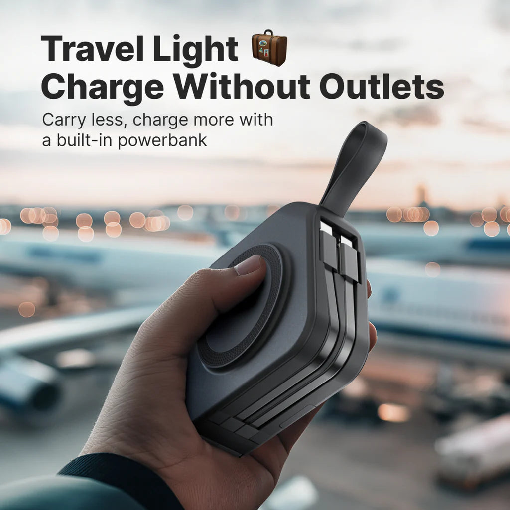 CQ PowerHub 5-in-1 Wall Charger with Wireless Pad & Power Bank