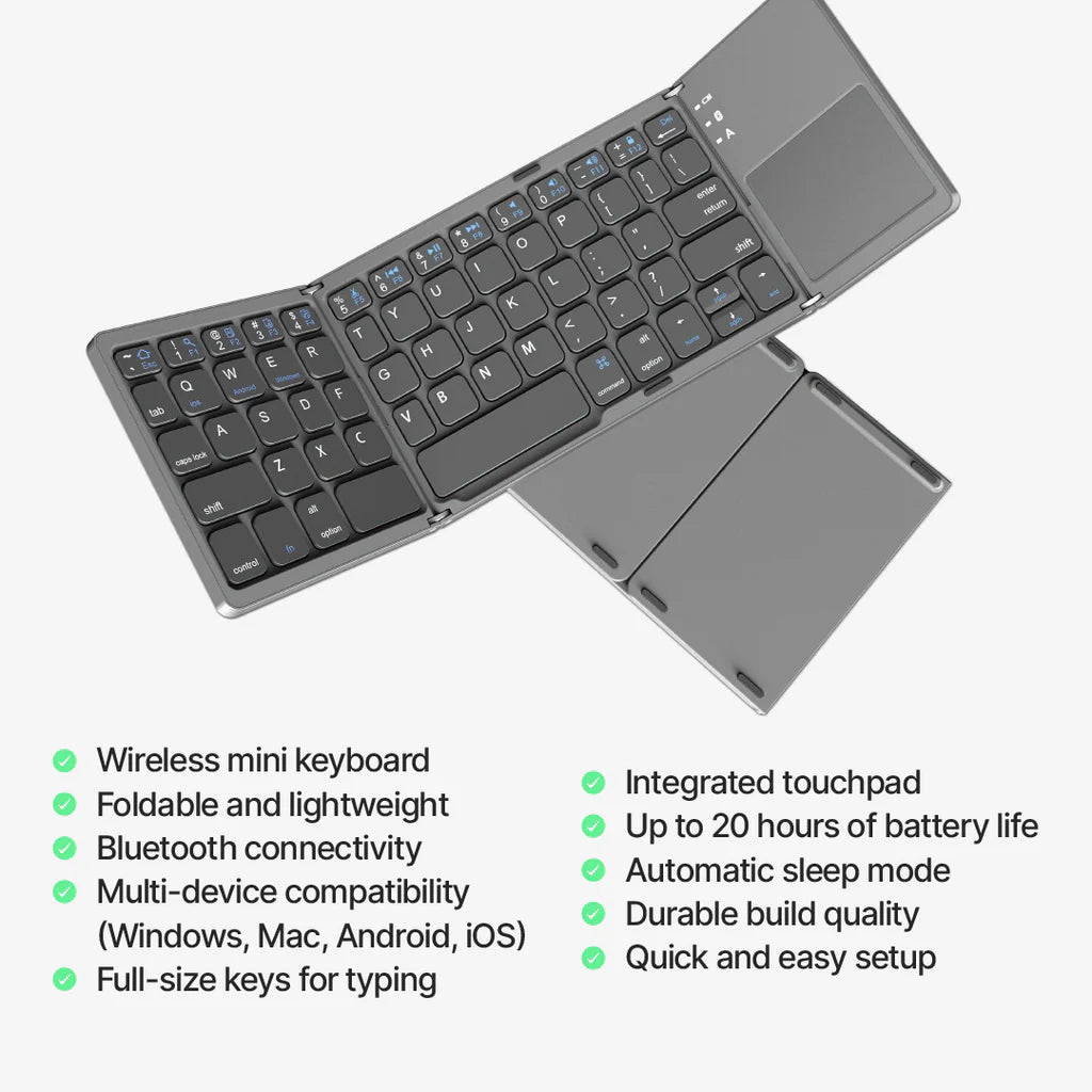 CQ FlexFold Bluetooth Compact Keyboard