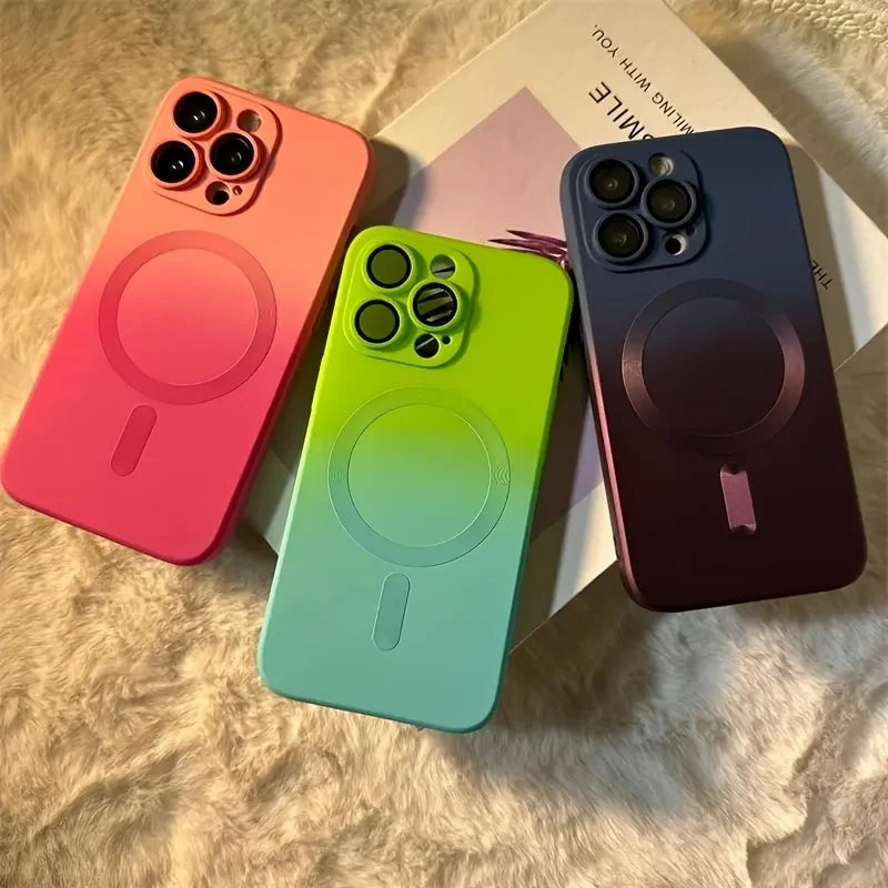 CQ Gradient Dual Magnetic Liquid Silicone Phone Case